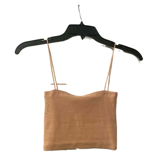 Zara Tops - EUC Zara Tan Ribbed Crop Top
